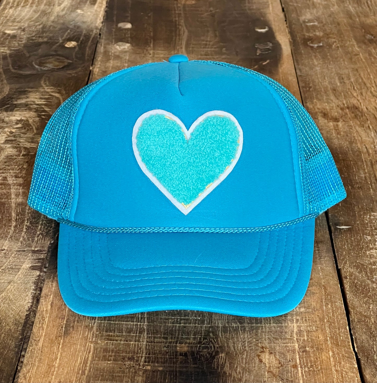 Turquoise Heart Hat