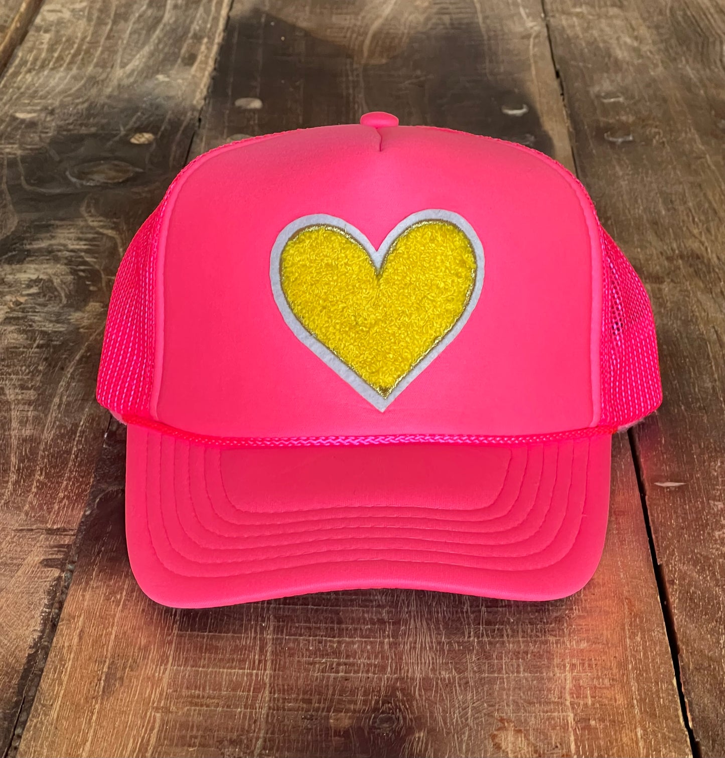 Neon Pink Heart Hat