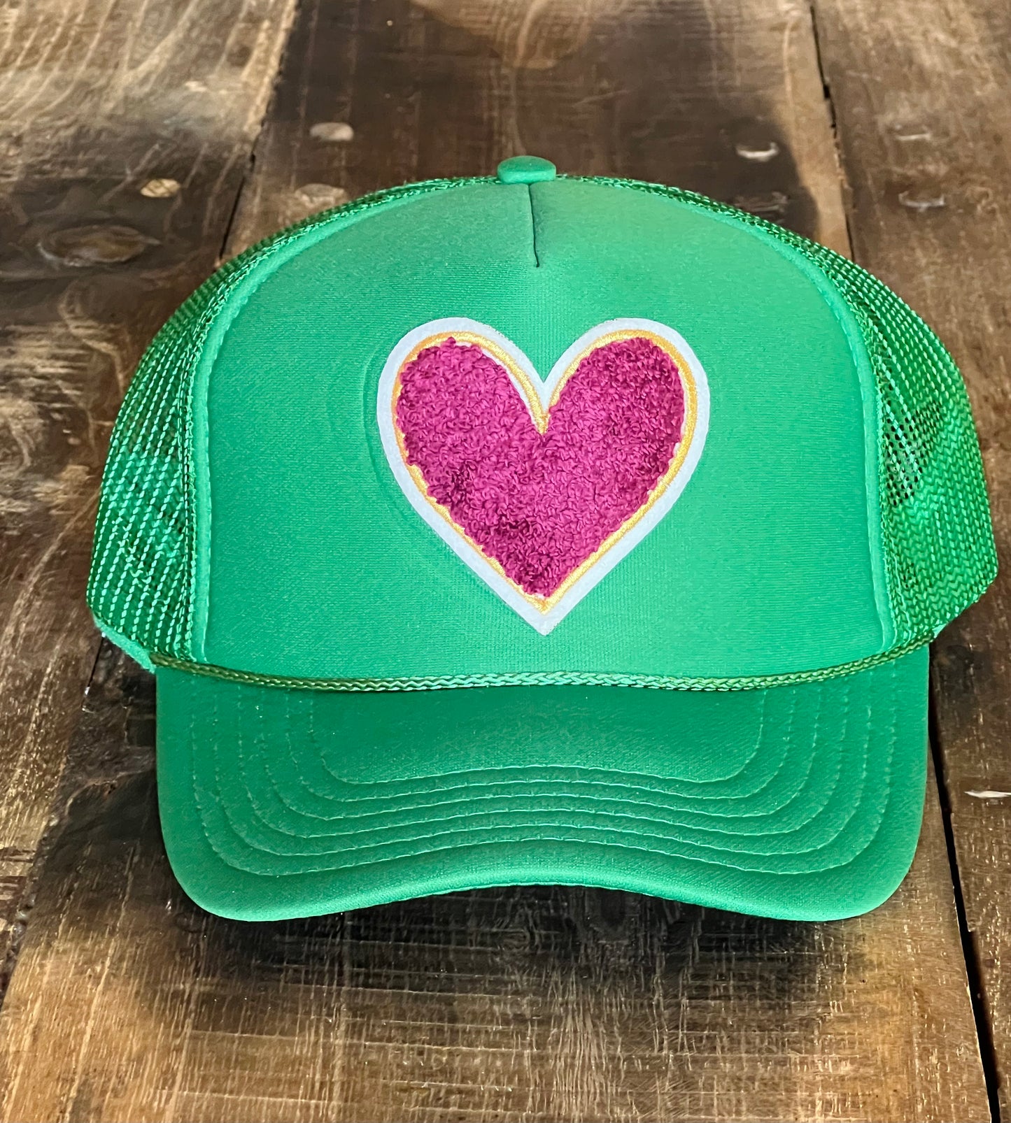 Kelly Green Heart Hat