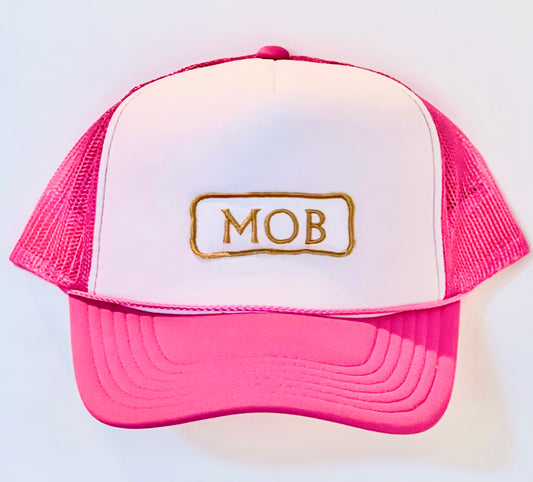 Pink & White MOB Trucker Hat